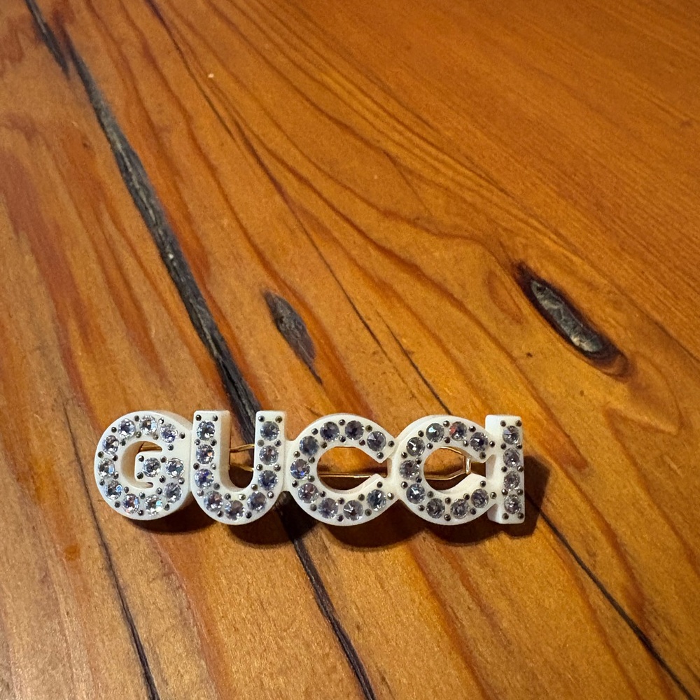 Gucci Gold Crystal Embellished Hair Clip - Picture 3 of 4